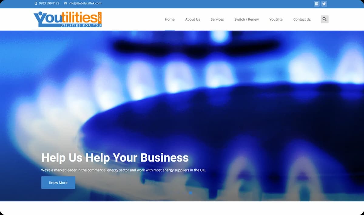 Youtilities website preview